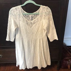 Free People Ivory Lace Dress